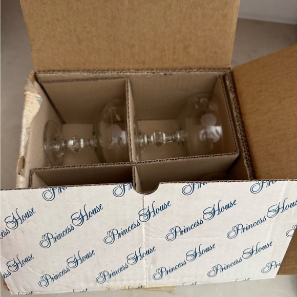 Princess House Heritage Etched Crystal Pedestal Dessert Bowl Dishes 507 Set of 4 - Picture 9 of 10